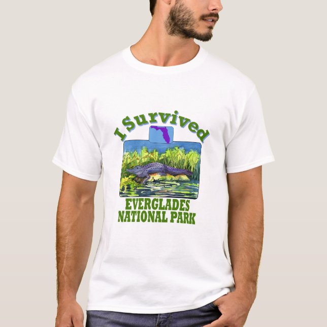 Camiseta Sobrevivi ao Parque Nacional Everglades, Flórida (Frente)