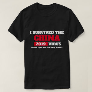 Camiseta Sobrevivi ao vírus da CHINA 19 Coronavírus