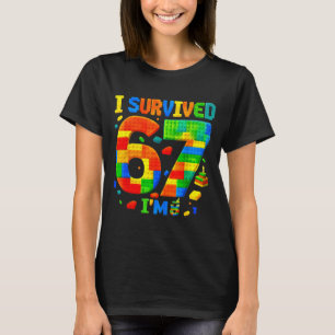 Camiseta Sobrevivi aos 67 8 anos de idade menino menina blo