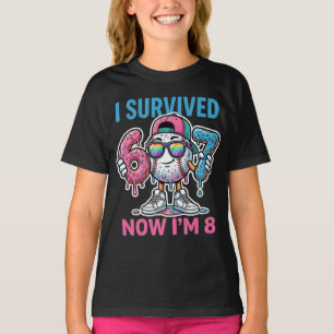 Camiseta Sobrevivi aos 67 anos Agora tenho 8 anos Garotos d