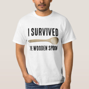 Camiseta SOBREVIVI DA COLHER DE MADEIRA, T-shirts Engraçada