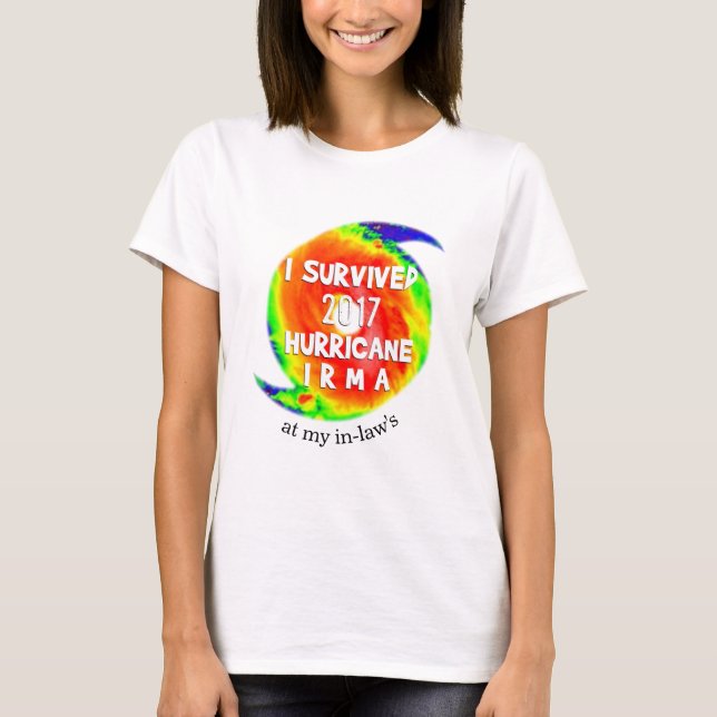 Camiseta SOBREVIVI HURRICANE IRMA na sua localização (Frente)