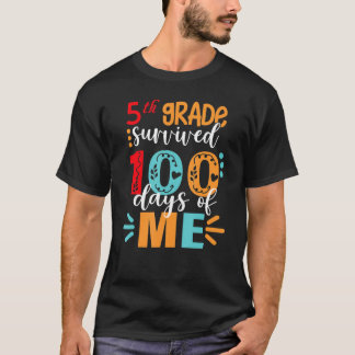 Camiseta Sobrevivido 100 Dias, 5, Grau 100, Dia da Escola F