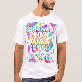 Camiseta Sobrevividos 100 dias no estilo retroativo