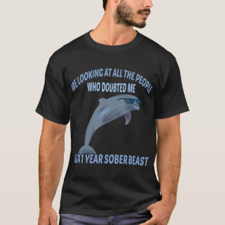 Camiseta Sobriedade Engraçado Besta Sóbria de 1 Ano