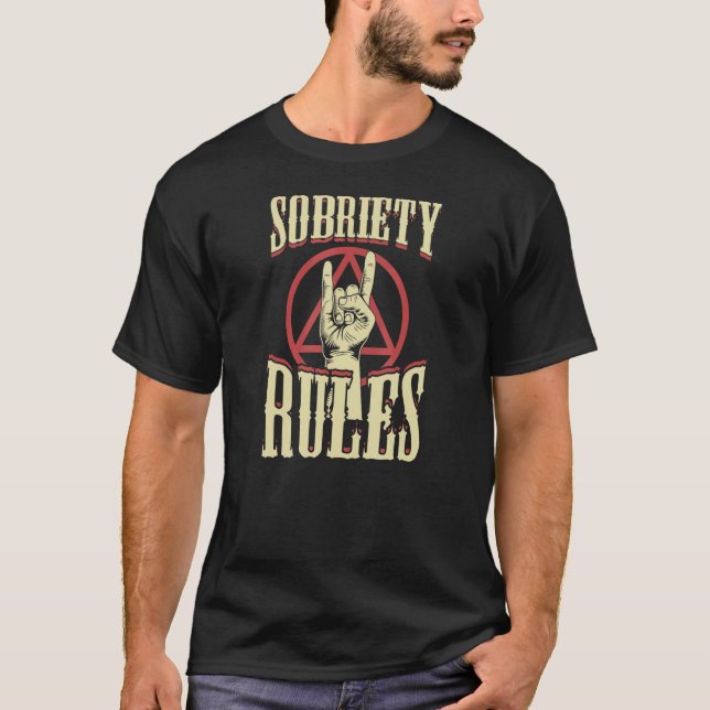 Camiseta Sobriedade Regras No Símbolo De Recuperação, Inspi (Frente)