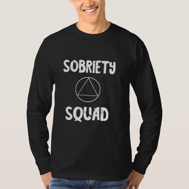 Camiseta Sobriety Squad Sober Team Aa Crew Recover Abstençõ (Frente)