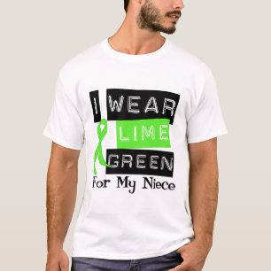 Camiseta Sobrinha da fita do verde limão do linfoma