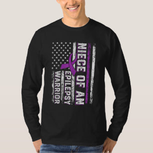 Camiseta Sobrinha de um Guerreiro Epilepsia Laço Roxo Apoio