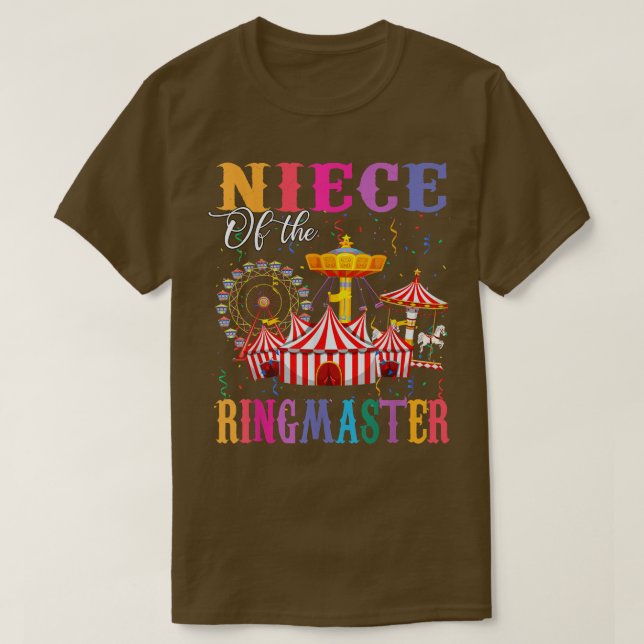 Camiseta sobrinha do Birthday Ringmaster Boy Circus Birthd (Frente do Design)