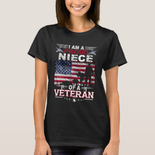 Camiseta Sobrinha Orgulhosa Veterano Nada Ameaça Patriota V