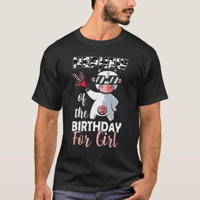 Camiseta Sobrinho Da Vaca Da Família Birthday Girl No Prime (Frente)