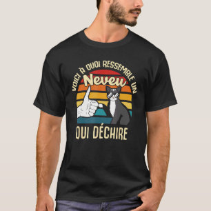 Camiseta Sobrinho Rasgando Verificação Gato Antigo Polegar 