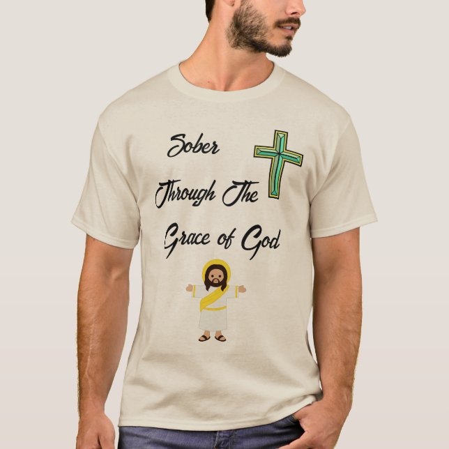 Camiseta Sóbrio através de Deus (Frente)