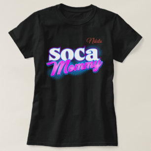 Camiseta Soca Mommy Rosa e Branco Texto