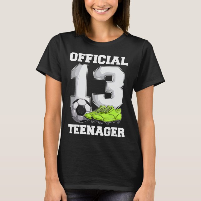 Camiseta Soccer 13 Year Old Birthday Boy Shirt, Official Te (Frente)