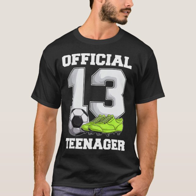 Camiseta Soccer 13 Year Old Birthday Boy Shirt, Official Te (Frente)