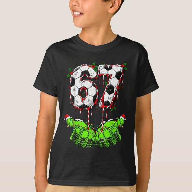 Camiseta Soccer 67 Six Seven Funny Gen Alpha Meme Drip Chri (Frente)