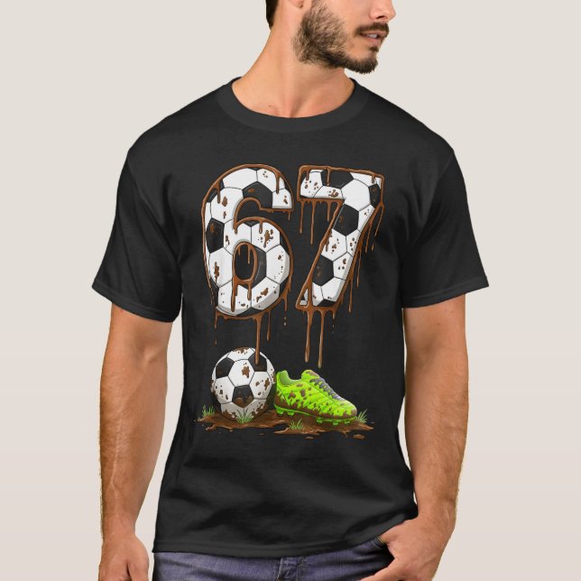 Camiseta Soccer 67 Six Seven Meme Boys Teens Kids Gen Alpha (Frente)