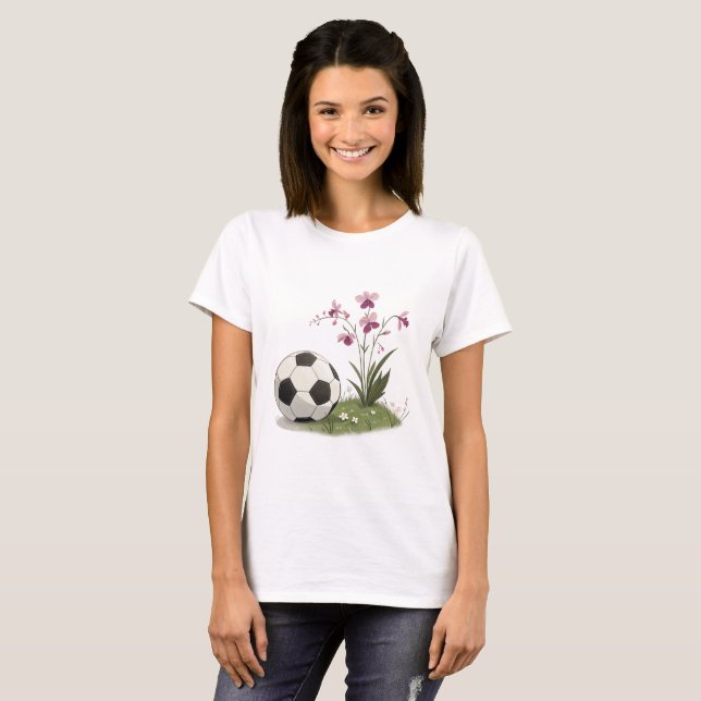 Camiseta Soccer Ball and Orchidaceae (Frente Completa)