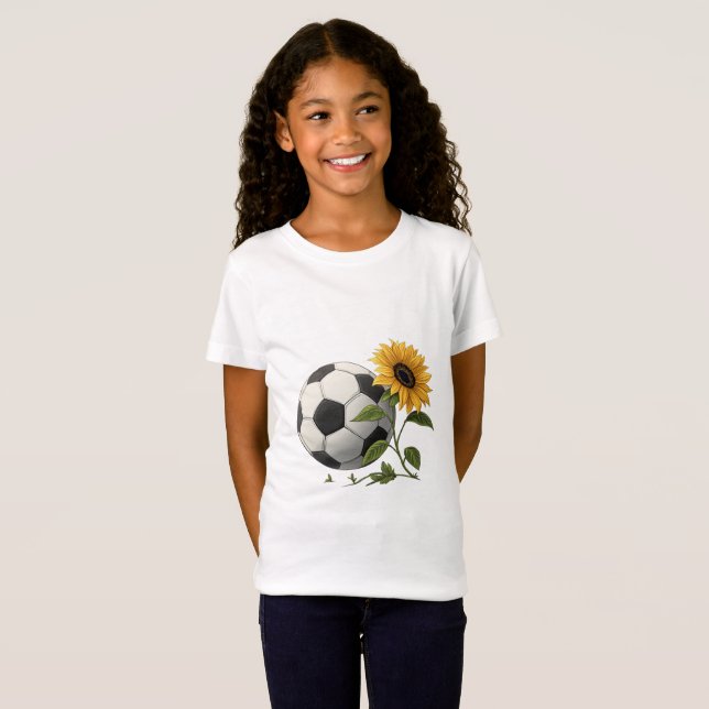 Camiseta Soccer ball and sunflower (Frente Completa)