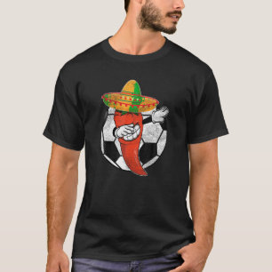 Camiseta Soccer Ball Dabbing Pepper Quente Cinco Chilli Mex