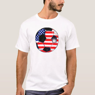 Camiseta Soccer Ball Flag-USA O MUSEUM Oferece Transp