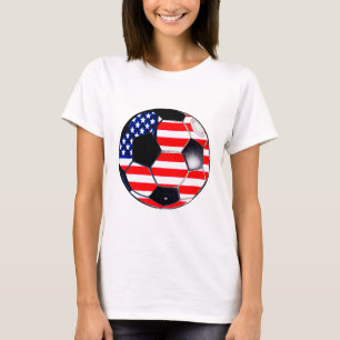 Camiseta Soccer Ball Flag-USA O MUSEUM Oferece Transp