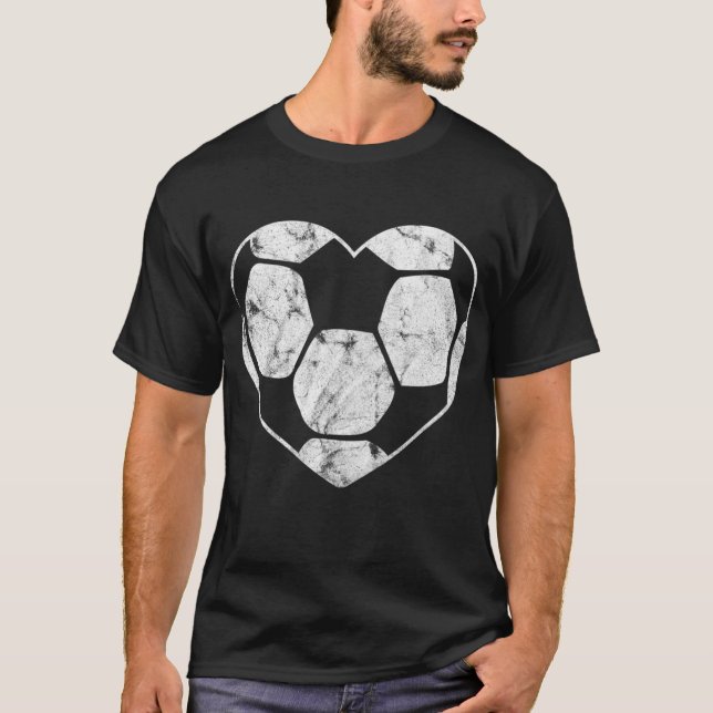 Camiseta Soccer Ball Heart Mamãe Fan Parent (Frente)