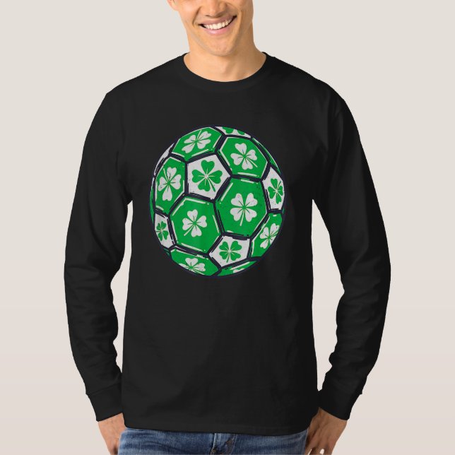 Camiseta Soccer Ball Ireland Shamrock Irish St Patricks Day (Frente)