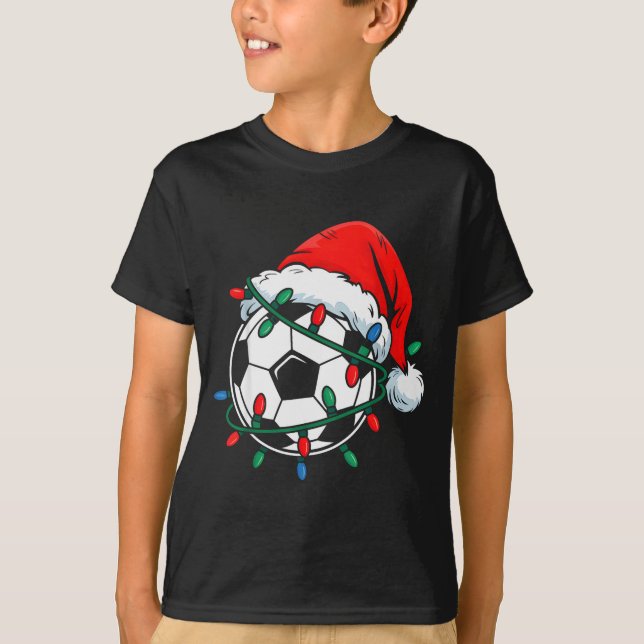 Camiseta Soccer Ball Santa Hat Xmas Funny Christmas Soccer  (Frente)