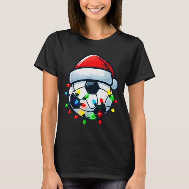 Camiseta Soccer Ball Santa Hat Xmas Pajamas Players Toddler (Frente)