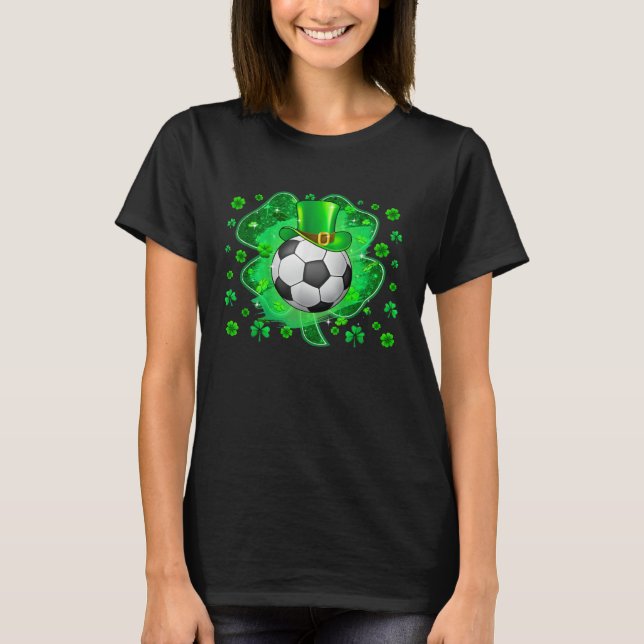 Camiseta Soccer Ball Shamrock  Irish St Patrick Day (Frente)