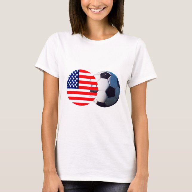 Camiseta Soccer Ball & USA Flag MUSEUM Zazzle (Frente)