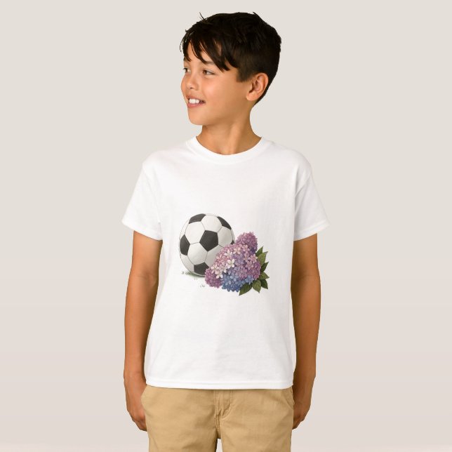 Camiseta Soccer Ball with Hydrangea (Frente Completa)