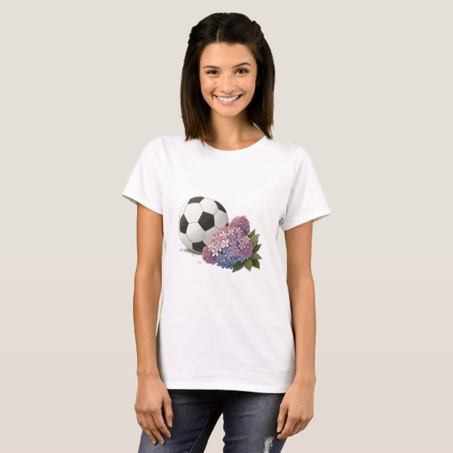 Camiseta Soccer Ball with Hydrangea (Frente Completa)