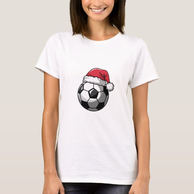 Camiseta Soccer Ball with Santa Hat (Frente)