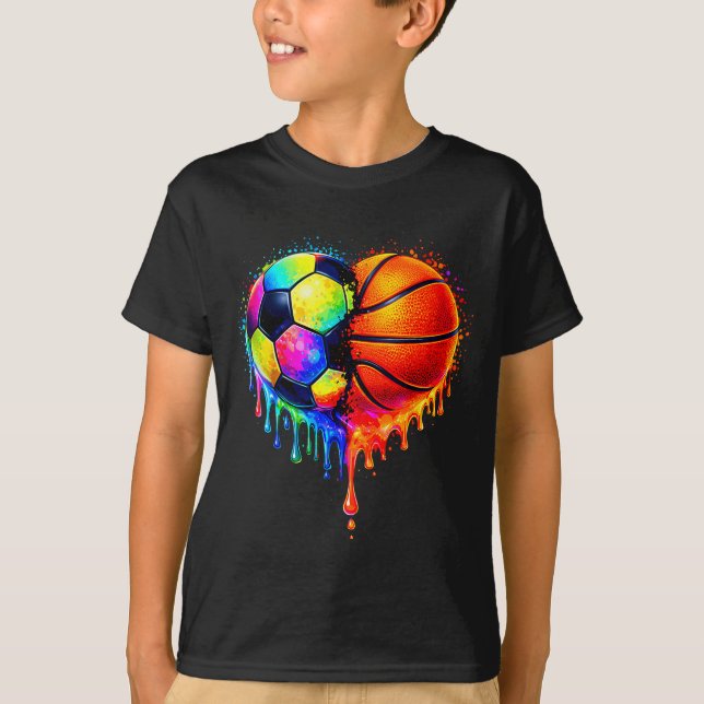 Camiseta Soccer Basketball Drip Heart Srts Valentines Day M (Frente)