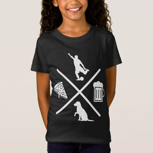 Camiseta Soccer Beer Dogs Pizza Canina Snack Comida present (Frente)