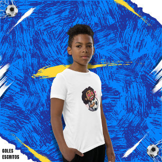 Camiseta Soccer cartoon brunette man face in love
