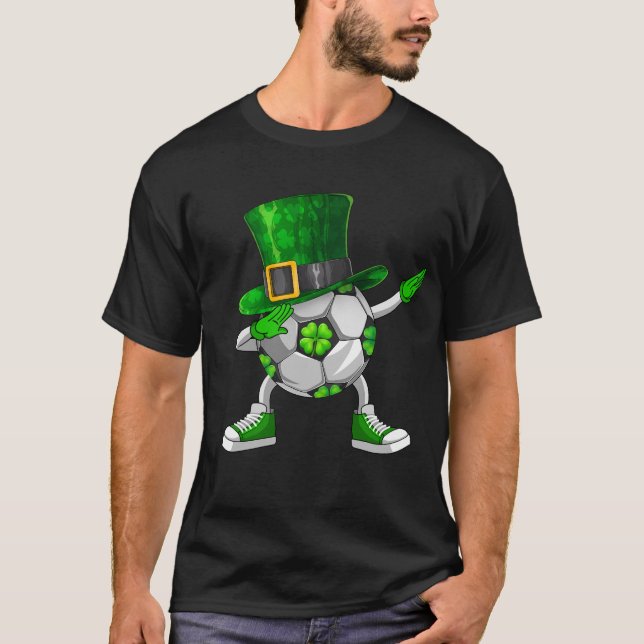 Camiseta Soccer Dabbing Leprechaun Hat Shamrock St Patrics (Frente)