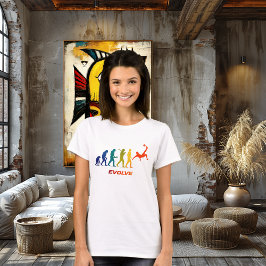 Camiseta Soccer Evolution Silhouette Bicycle Kick Design