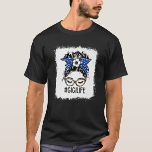 Camiseta Soccer Gigi Life Leopard Messy Bun Funny Gigi Moth