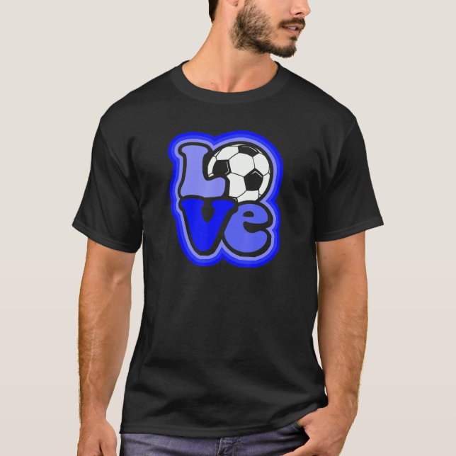 Camiseta Soccer Love for Teen Girls & Women Shades of Blue  (Frente)