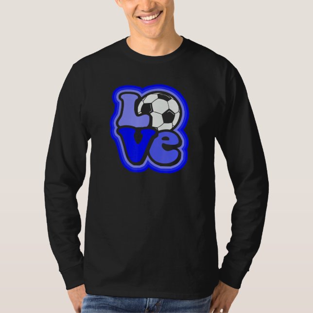 Camiseta Soccer Love for Teen Girls & Women Shades of Blue  (Frente)
