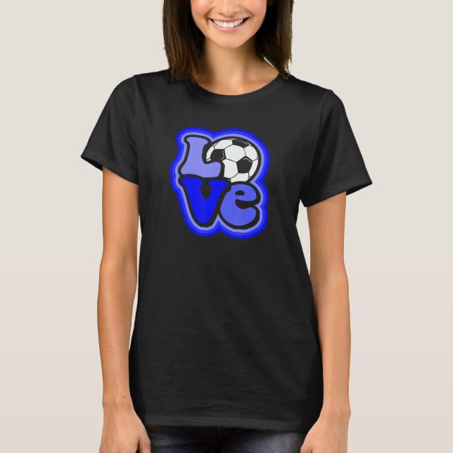 Camiseta Soccer Love for Teen Girls & Women Shades of Blue  (Frente)