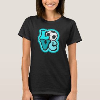 Camiseta Soccer Love for Teen Girls & Women Turquoise Blue 