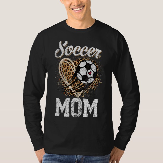 Camiseta Soccer Mãe Dia de as mães da Bola Leopardo (Frente)