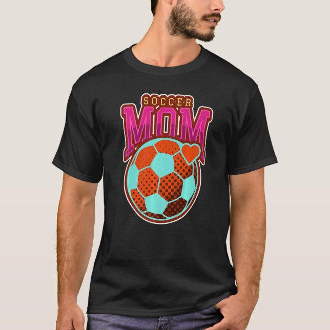 Camiseta Soccer Mãe, Vintage Engraçado Futebol Premium (Frente)