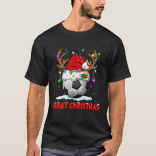 Camiseta Soccer Merry Christmas Santa Hat Reindeer Xmas Fam